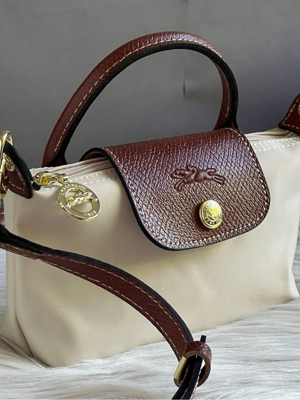 Longchamp XS Le Pliage Original Pouch with Strap - Picture 2 of 13